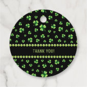 St. Patrick’s Day Watercolor Shamrock on black フェイバータグ (裏面)