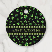 St. Patrick’s Day Watercolor Shamrock on black フェイバータグ (正面)