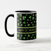 St. Patrick’s Day Watercolor Shamrock on black マグカップ (左)