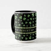 St. Patrick’s Day Watercolor Shamrock on black マグカップ (正面左)