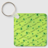 St. Patrick’s Day Watercolor Shamrock on green キーホルダー (正面)