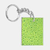 St. Patrick’s Day Watercolor Shamrock on green キーホルダー (正面左)