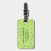St. Patrick’s Day Watercolor Shamrock on green ラゲッジタグ (正面縦)