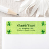 St. Patrick’s Day Watercolor Shamrock on green ラベル (インサイチュ)