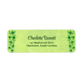 St. Patrick’s Day Watercolor Shamrock on green ラベル