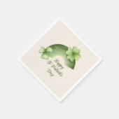 St. Patrick’s Day – Watercolor Shamrock Rainbow スタンダードカクテルナプキン (角)