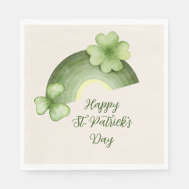 St. Patrick’s Day – Watercolor Shamrock Rainbow スタンダードランチョンナプキン