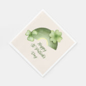 St. Patrick’s Day – Watercolor Shamrock Rainbow スタンダードランチョンナプキン (角)
