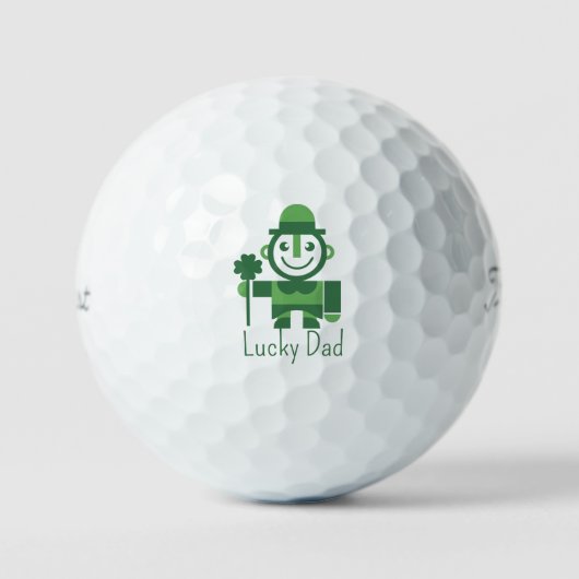 St. Patrick’s Day with minimalist Lucky Leprechaun ゴルフボール (正面)