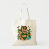 St. Patrick’s Tropical Pool Party for Hippo lovers トートバッグ (正面)