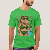 St. Patrick’s Tropical Pool Party for Hippo lovers Tシャツ (正面)