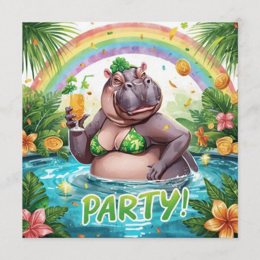 St. Patrick’s Tropical Pool Party Invitation 招待状 (正面)