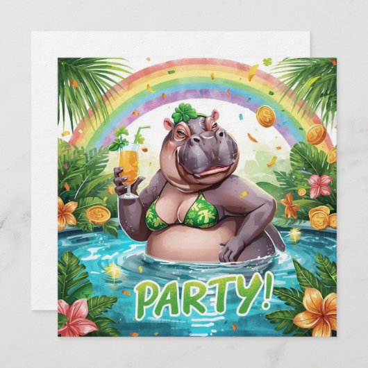 St. Patrick’s Tropical Pool Party Invitation 招待状 (正面/裏面)