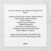 St. Patrick’s Tropical Pool Party Invitation 招待状 (裏面)