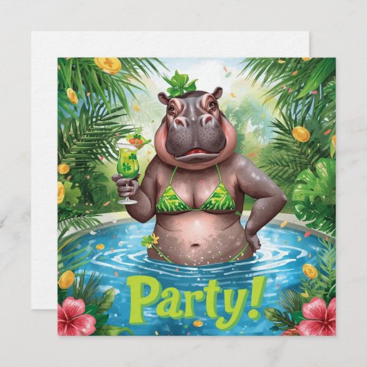 St. Patrick’s Tropical Pool Party Invitation  招待状 (正面/裏面)