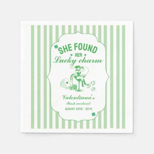 St patrick she found her lcuky charm bachelorette  スタンダードカクテルナプキン (正面)