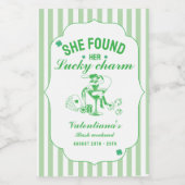 St patrick she found her lcuky charm bachelorette  ワインラベル (シングルラベル)