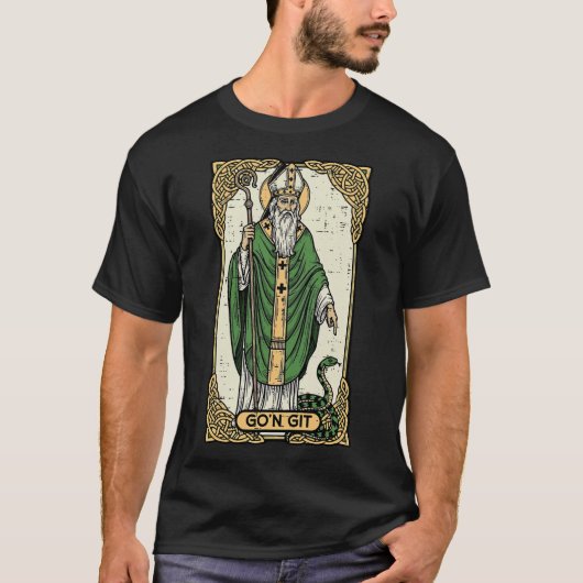 St Patrick Snake Gon Git Card Saint Pattys Tシャツ (正面)