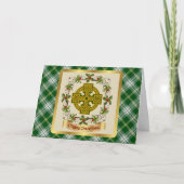 St Patrick Tartan w/Celtic Cross Personalized シーズンカード (正面)