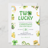 St Patrick Two Lucky Birthday Invitation 招待状 (正面)