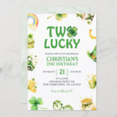St Patrick Two Lucky Birthday Invitation 招待状 (正面/裏面)