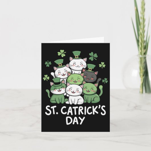 st patricksおもしろいキャッツクズデイキャッツSt patricksダ カード (正面)