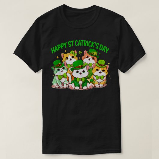 st patricksおもしろいキャッツクズデイ猫好きセントP Tシャツ (デザイン正面)