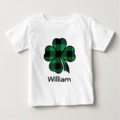 St patricksのアイルランドのバッファローの格子縞のシャムロックのTシャツ ベビーTシャツ (正面)