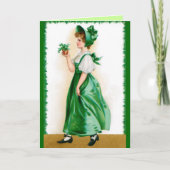 St. Patricksのヴィンテージの挨拶状-甘い女の子 カード (正面)