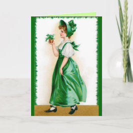 St. Patricksのヴィンテージの挨拶状-甘い女の子 カード