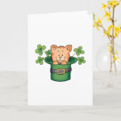 St. Patricksの子猫 カード (黄色い花)