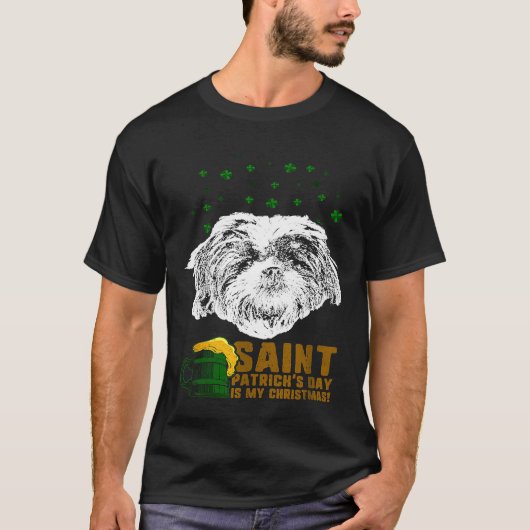St patricksは私のクリスマスシーズー(犬)Tzu Tシャツ (正面)