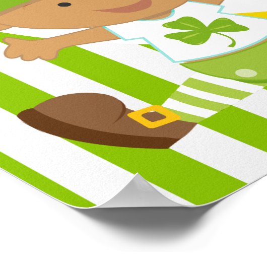 St patricksアフリカ系アメリカ人の男の子の赤ちゃんシャワー ポスター (角)