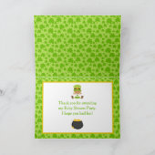 St patricksアフリカ系アメリカ人ガールベビーシャワー サンキューカード (内部)