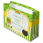 St patricksアフリカ系アメリカ人ガールベビーシャワー ラージペーパーバッグ (裏面アングル)