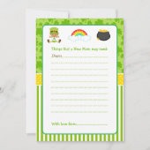 St patricksアフリカ系アメリカ人男の赤ちゃんアドバイスリスト 招待状 (正面)