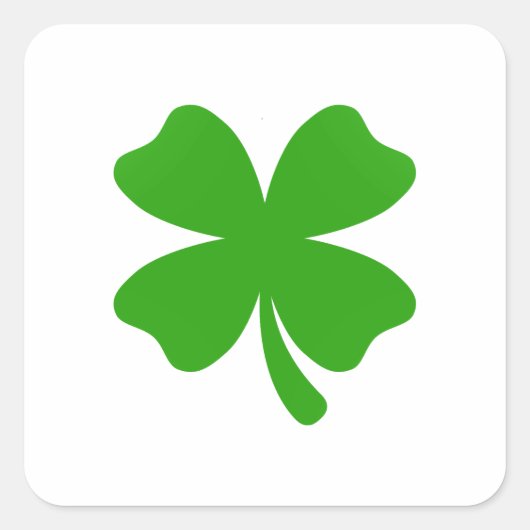 st patricksクローバー絵文字 スクエアシール (正面)