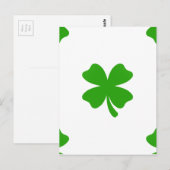 st patricksクローバー絵文字 ポストカード (正面/裏面)