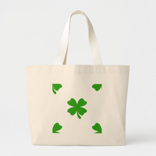 st patricksクローバー絵文字 ラージトートバッグ (正面)