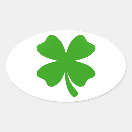 st patricksクローバー絵文字 楕円形シール (正面)