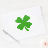 st patricksクローバー絵文字 楕円形シール (封筒)