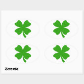 st patricksクローバー絵文字 楕円形シール (シート)