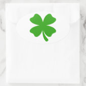 st patricksクローバー絵文字 楕円形シール (バッグ)