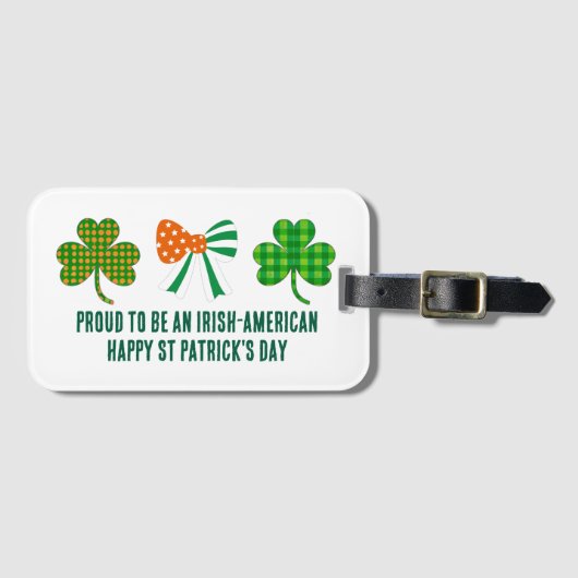 St patricksコケットシャムロパーソナライズされたック ラゲッジタグ (正面横)