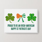 St patricksコケットシャムロパーソナライズされたック 缶バッジ (正面)