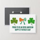 St patricksコケットシャムロパーソナライズされたック 缶バッジ (正面/裏面)