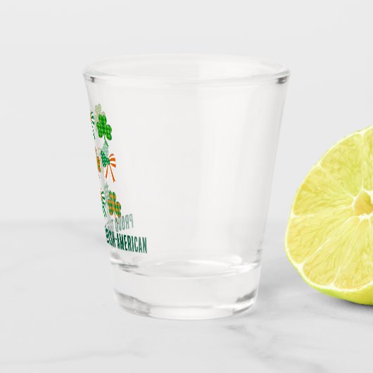 St patricksコケッ誇りを持ったト・シャムロック・アイリッシュ・アメリカン ショットグラス (右)