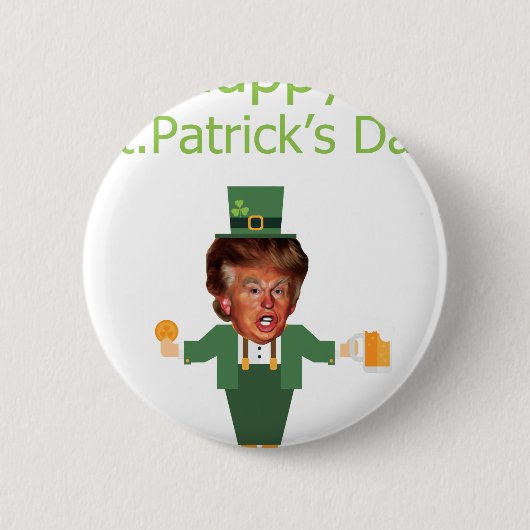 st patricksトランプ・レプラチョーン 缶バッジ (正面)