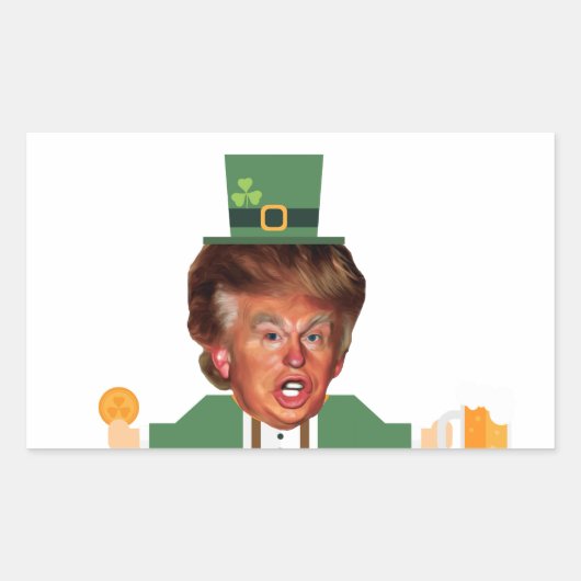 st patricksトランプ・レプラチョーン 長方形シール (正面)