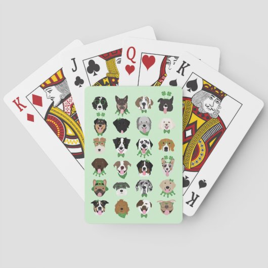 St patricksドッグ顔パターン トランプ (裏面)